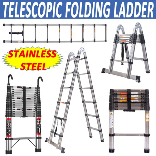 Folding telescoping ladder - telescoping,
