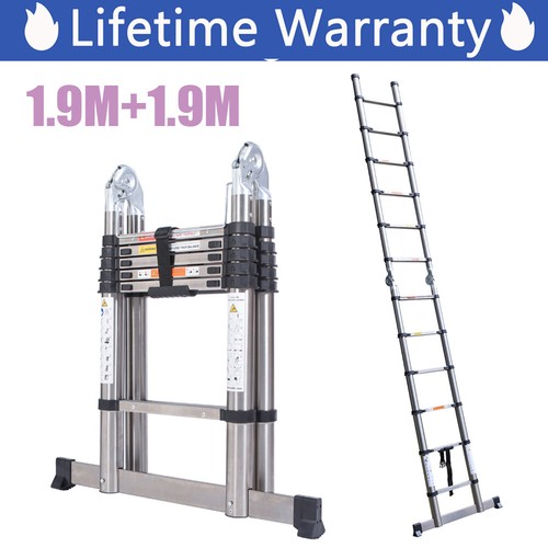 Telescoping frame ladder - a,
