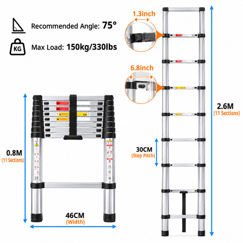 8m heavy duty - 2.6m-3.8m,