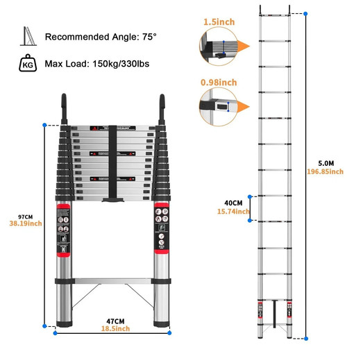 2m telescopic ladder - ✅, 6.2m