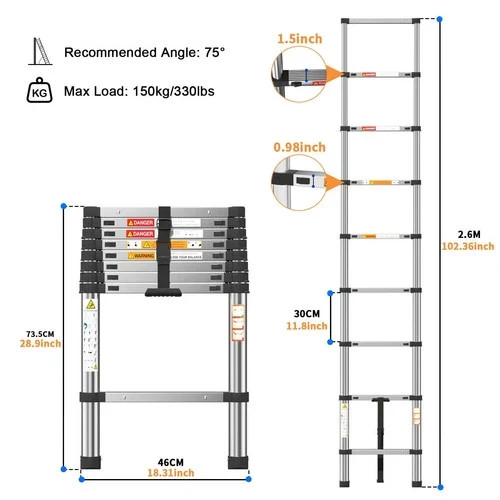 8m heavy duty - 2.6m-3.8m,
